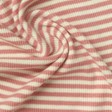 Pink Horizontal-Stripe Rib Knit, Cotton, 180 gsm — photo 1