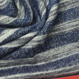 Blue Horizontal-Stripe French Terry, Poly-Cotton, 270 gsm — photo 1
