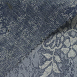 Blue Tone-on-Tone Floral Scuba Knit, Poly-Cotton — photo 1