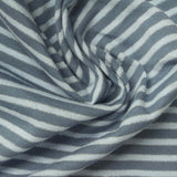 Grey-Blue Horizontal-Stripe Jersey Knit, Cotton — photo 1