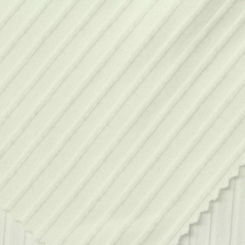Polyester Stretch Rib Knit Fabric, 176 gsm, 140 cm — White