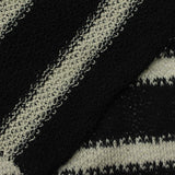 Black Horizontal-Stripe Chunky Knit, Poly-Viscose, 320 gsm — photo 1