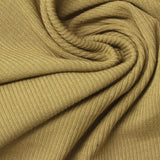Viscose Acrylic Stretch Rib Knit Fabric, 280 gsm, 165 cm — Khaki — photo 1