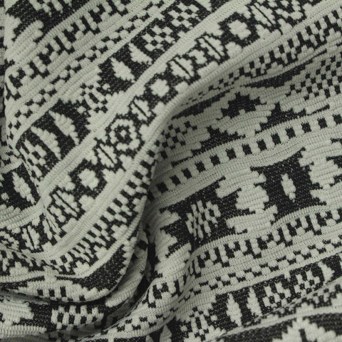 Black Bands Interlock Knit, Polyester, 315 gsm