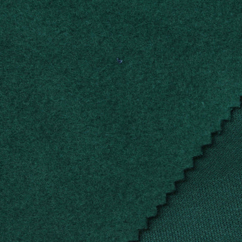 Brushed Cotton Polyester Interlock Knit Fabric, 270 gsm, 188 cm — Green