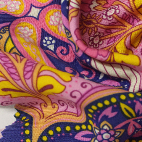 Purple Bold-Floral Knit, Viscose