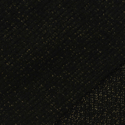 Black Marl Rib Knit, Viscose-Poly, 320 gsm