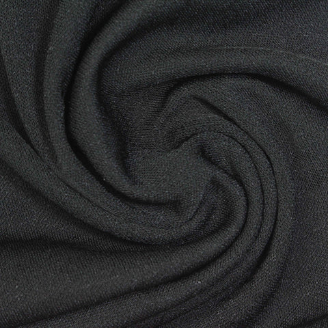 Polyester Stretch Knit Fabric, 210 gsm, 178 cm — Black