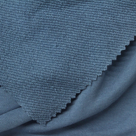 Cotton Polyester French Terry Fabric, 280 gsm, 170 cm — Blue, ref EF-276981