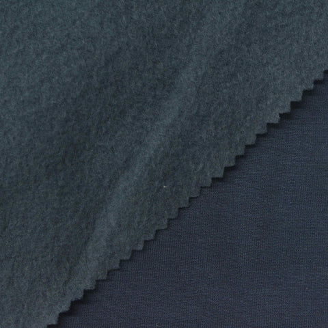 Brushed Modal Polyester Stretch French Terry Fabric, 300 gsm, 168 cm — Navy