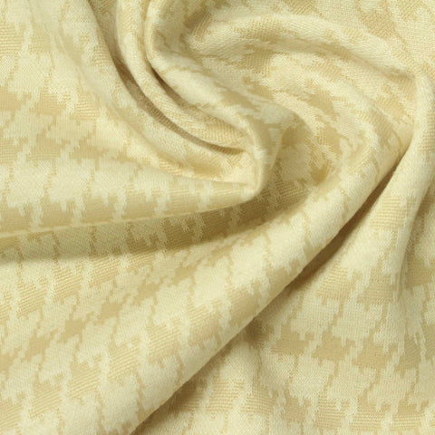Light Yellow Houndstooth Interlock Knit, Poly-Viscose