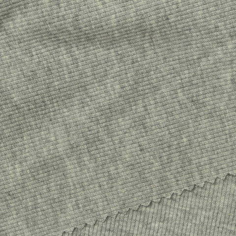 Grey Marl Rib Knit, Cotton-Modal