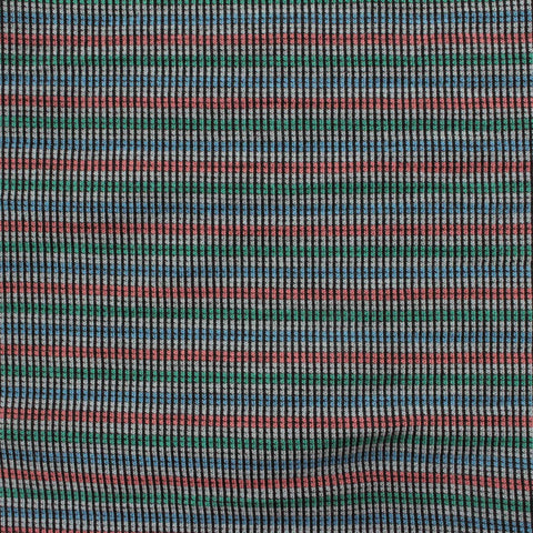 Multi Horizontal-Stripe Jersey Knit, Cotton-Poly
