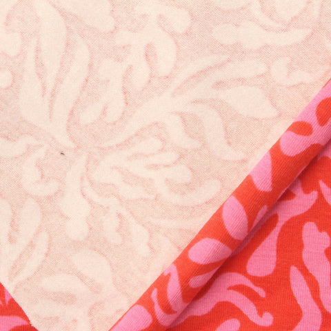 Pink Floral Jersey Knit, Cotton, 200 gsm