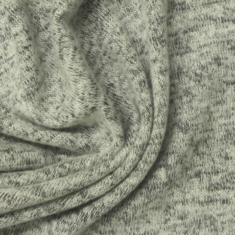 Dark Grey Marl Chunky Knit, Viscose-Poly, 205 gsm