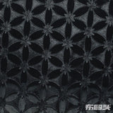 Black Tone-on-Tone Floral Chiffon, Polyester — photo 1