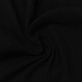 Rib Knit Fabric, 220 gsm, 120 cm — Black — photo 1