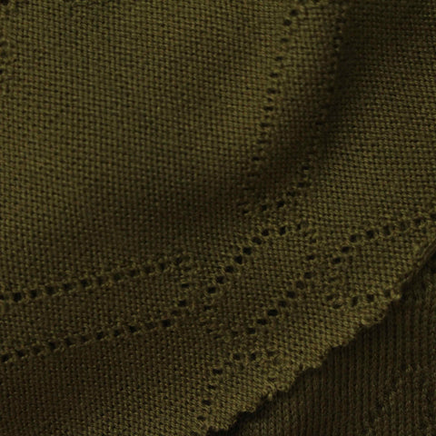 Olive Eyelet Pointelle Knit, Viscose-Nylon