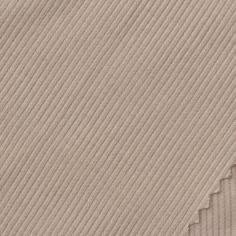 Cotton Stretch Rib Knit Fabric, 160 gsm, 105 cm — Beige