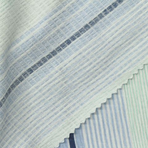 Blue Vertical-Stripe Crepe, Polyester, 180 gsm