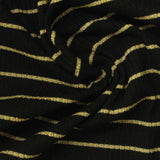 Black Horizontal-Stripe Rib Knit, Poly-Viscose, 225 gsm — photo 1