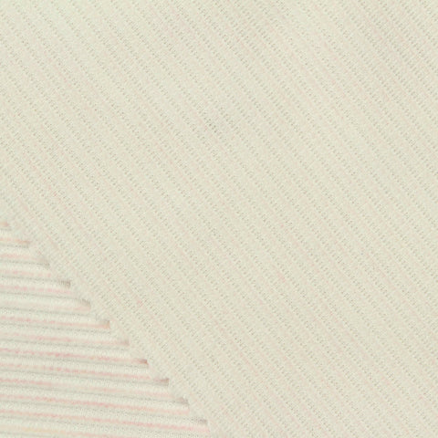 Light Pink Horizontal-Stripe Knit, Polyester, 270 gsm
