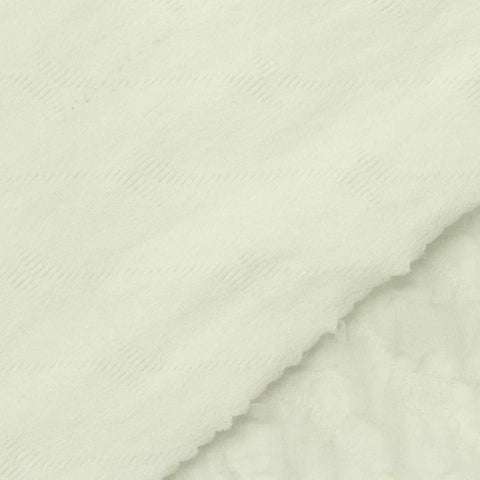 Cream Tone-on-Tone Floral Interlock Knit, Polyester
