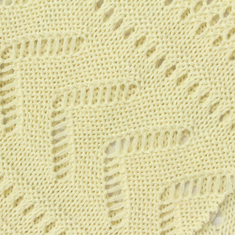 Cream Openwork-Diamond Pointelle Knit, Poly-Viscose