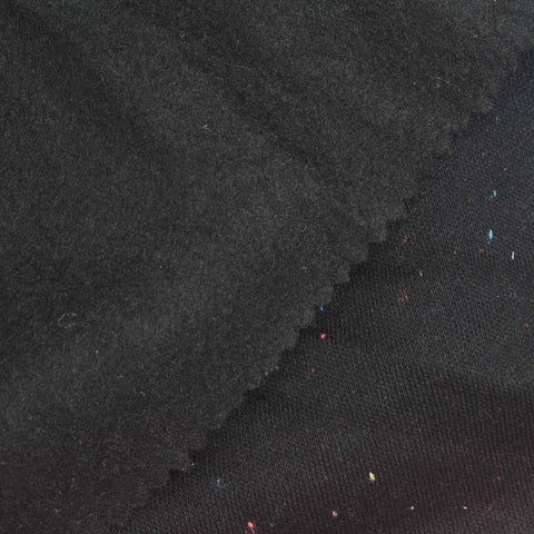 Black Marl French Terry, Poly-Cotton, 270 gsm