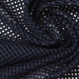 Jacquard Polyester Stretch Mesh Fabric, 140 gsm, 160 cm — Navy — photo 1