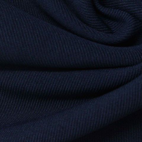 Polyester Stretch Rib Knit Fabric, 255 gsm, 165 cm — Navy