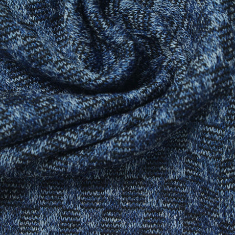 Blue Geometric Chunky Knit, Polyester, 228 gsm