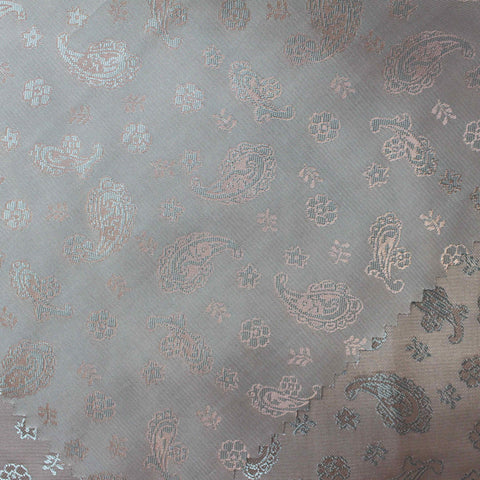 Light Blue Paisley Jacquard, Poly-Viscose