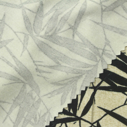 Black Leaf Jersey Knit, Viscose