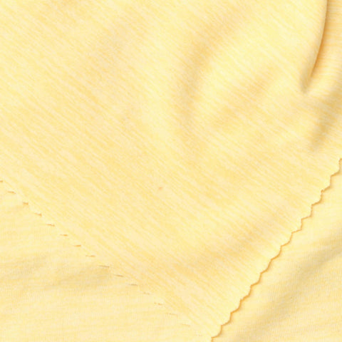 Light Yellow Marl Jersey Knit, Polyester, 195 gsm