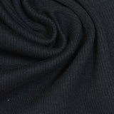 Cotton Stretch Rib Knit Fabric, 400 gsm, 115 cm — Black — photo 1