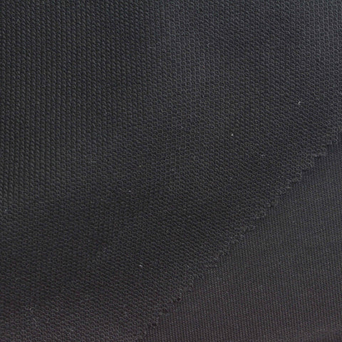 Cotton Polyester French Terry Fabric, 300 gsm, 185 cm — Black, ref EF-274252