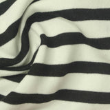 Black Horizontal-Stripe French Terry, Poly-Cotton, 280 gsm — photo 1
