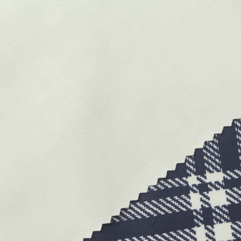 Navy Plaid Sateen, Poly-Spandex