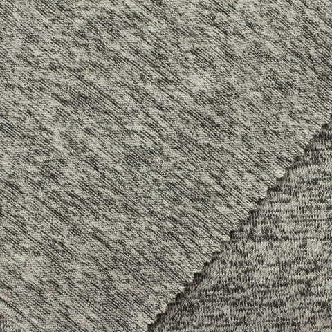 Black Marl Chunky Knit, Viscose-Poly, 330 gsm