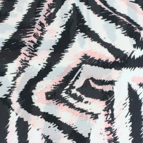 Black Animal Print Chiffon, Polyester