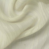 White Vertical-Stripe Chiffon, Polyester — photo 1