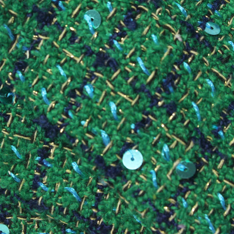 Green Check Bouclé, Polyester