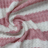 Pink Diagonal-Stripe Rib Knit, Poly-Viscose — photo 1