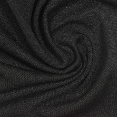 Polyester Stretch Piqué Knit Fabric, 265 gsm, 192 cm — Black
