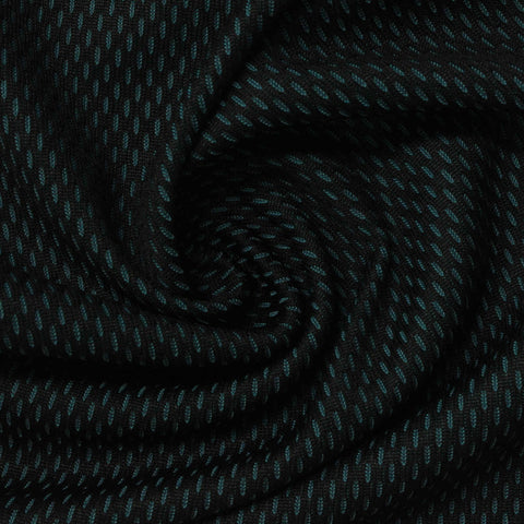 Jacquard 100% Polyester Interlock Knit Fabric, 240 gsm — Black
