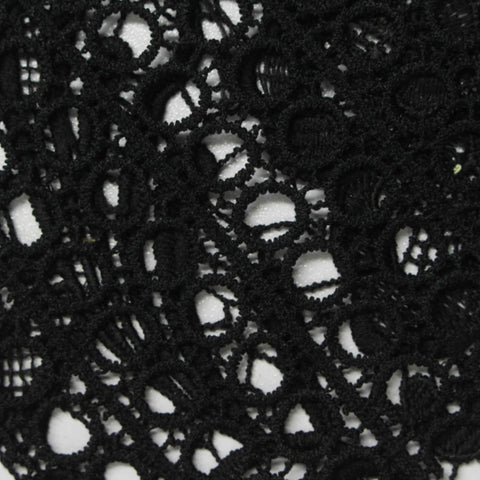 Black Floral Knit, Polyester, 65 cm