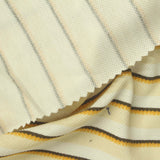 Cream Horizontal-Stripe Piqué Knit, Cotton, 205 gsm — photo 1