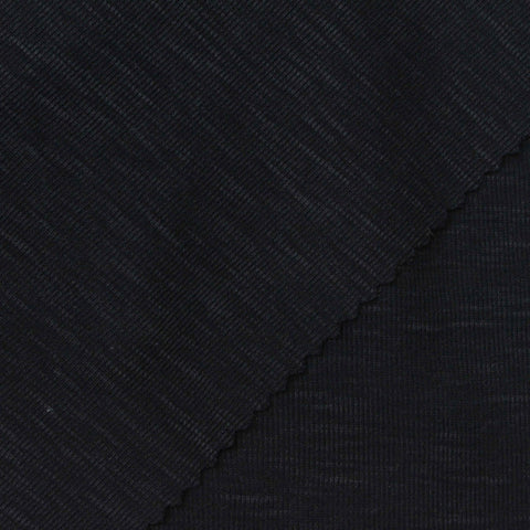 Tencel Lyocell Polyester Rib Knit Fabric, 150 gsm, 167 cm — Black