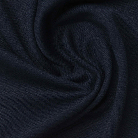 Viscose Polyester Stretch Ponte Knit Fabric, 280 gsm, 160 cm — Navy